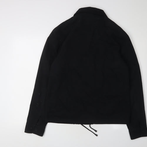 Topman Men's Black Button-Up Shirt M Cotton