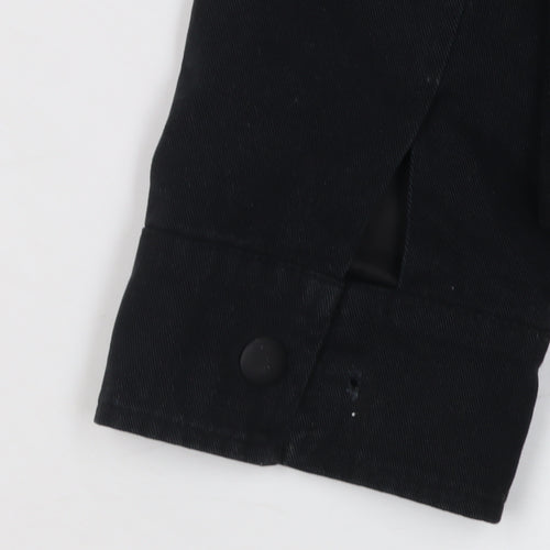 Topman Men's Black Button-Up Shirt M Cotton