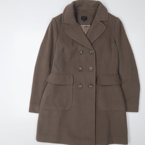 Marks and Spencer Women’s Brown Wool Blend Pea Coat Size 12