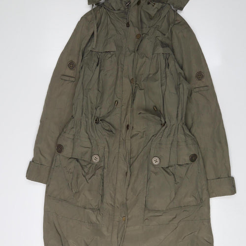 Marks and Spencer Women's Green Parka Jacket Size 8
