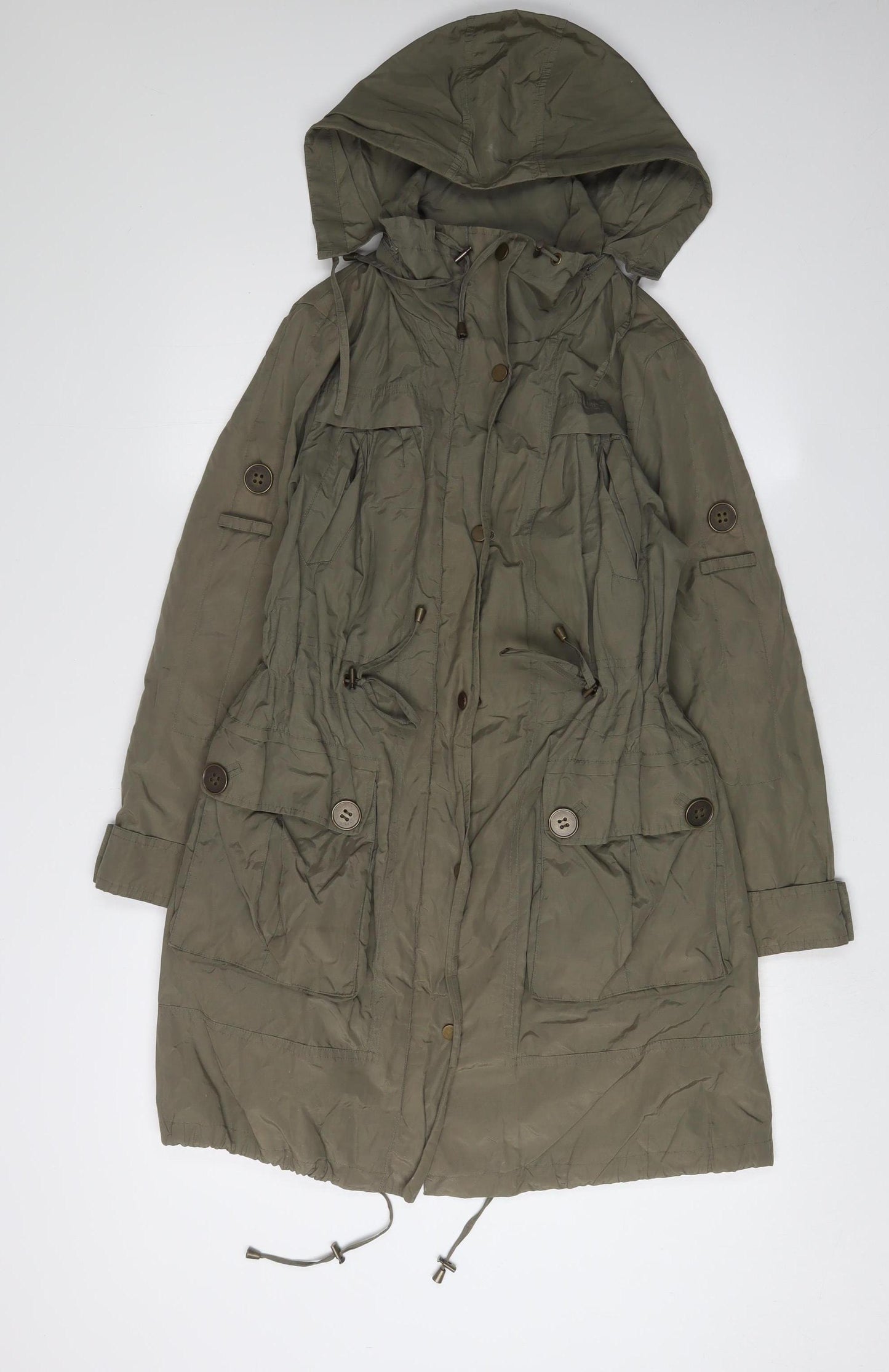 Marks and Spencer Women's Green Parka Jacket Size 8