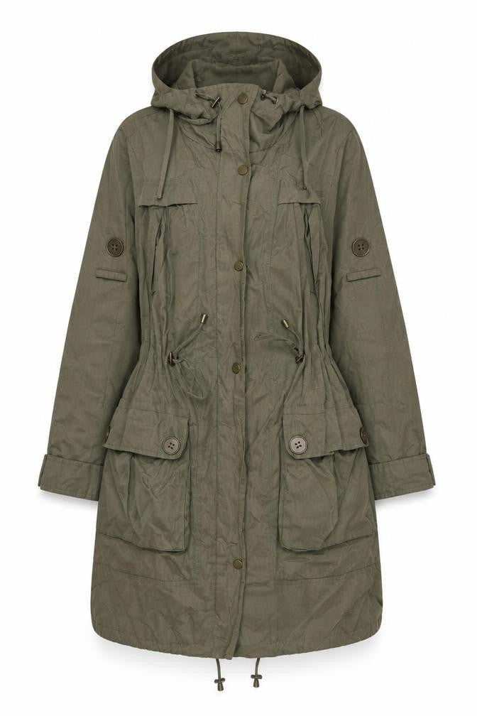 Front view of Marks & Spencer Women's Green Parka Jacket, size 8