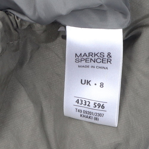 Marks and Spencer Women's Green Parka Jacket Size 8