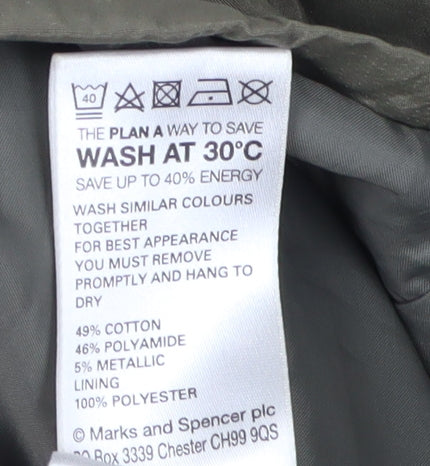 Marks and Spencer Women's Green Parka Jacket Size 8