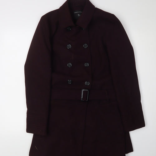 Dorothy Perkins Women's Purple Pea Coat, Size 12, Belted, Lined