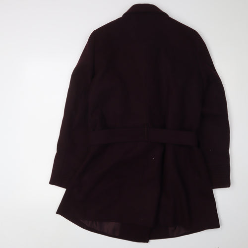 Dorothy Perkins Women's Purple Pea Coat, Size 12, Belted, Lined