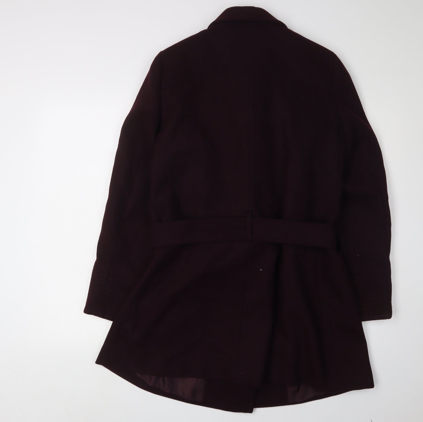 Dorothy Perkins Women's Purple Pea Coat, Size 12, Belted, Lined