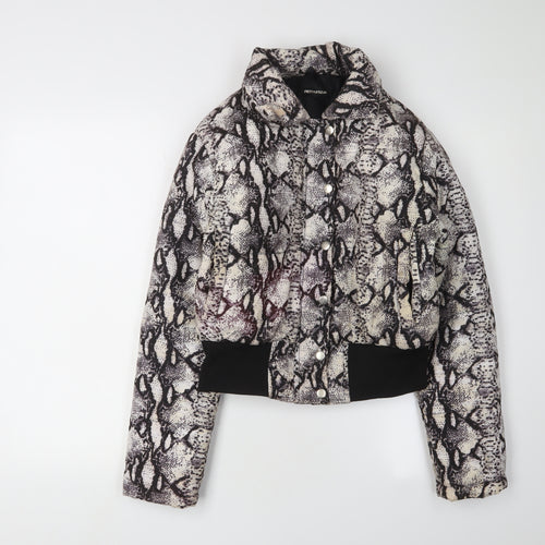 PrettyLittleThing Women's Animal Print Bomber Jacket, Size 8, Multicoloured
