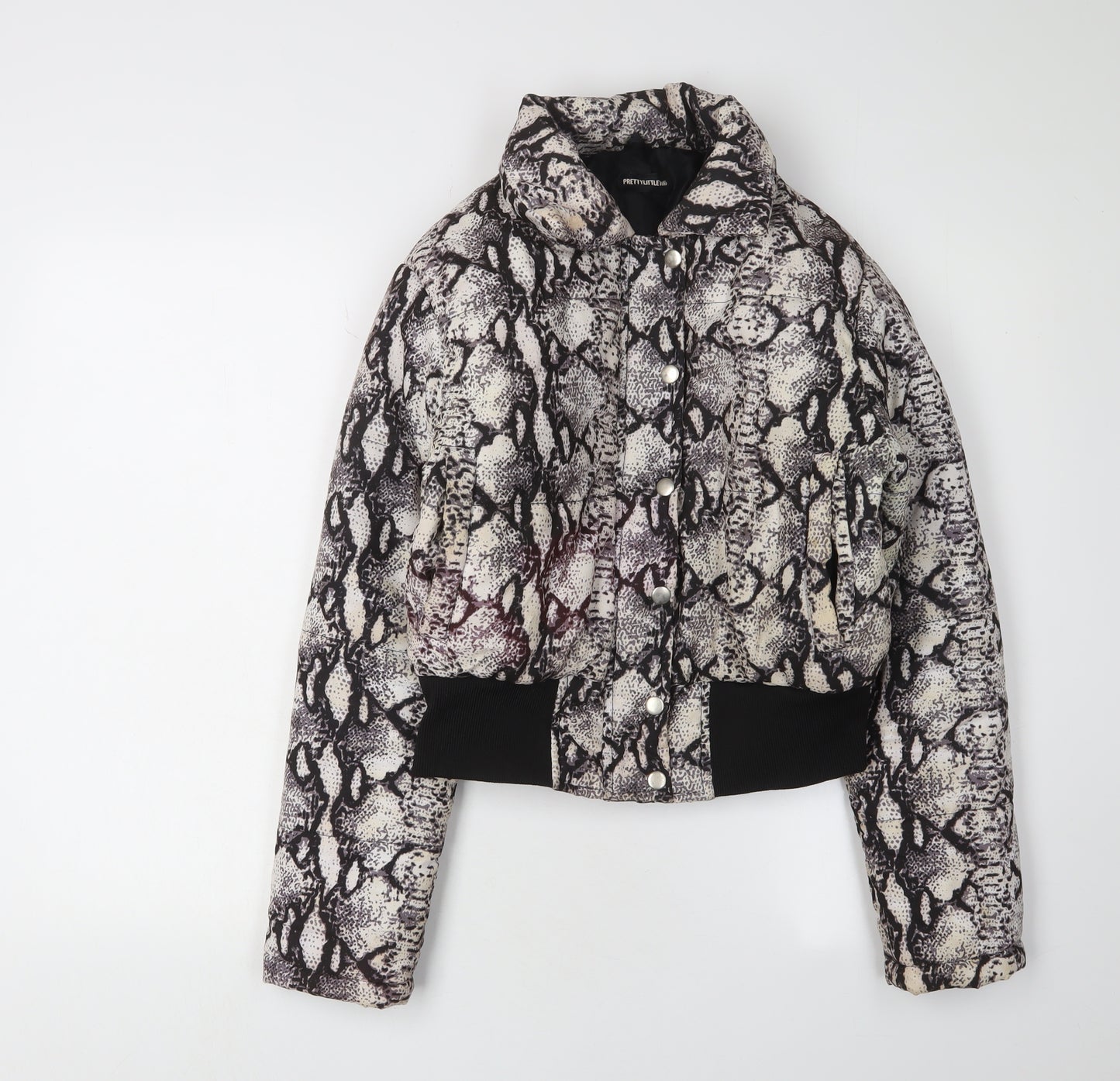 PrettyLittleThing Women's Animal Print Bomber Jacket, Size 8, Multicoloured