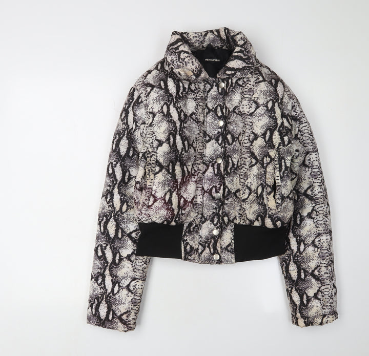 PrettyLittleThing Women's Animal Print Bomber Jacket, Size 8, Multicoloured