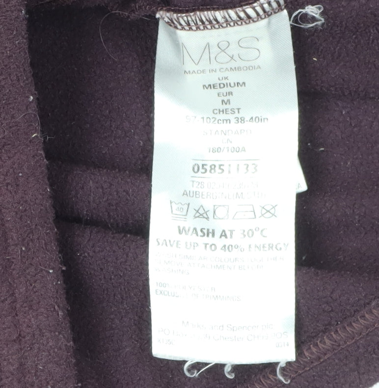 Marks and Spencer Men's Purple Fleece Jacket M