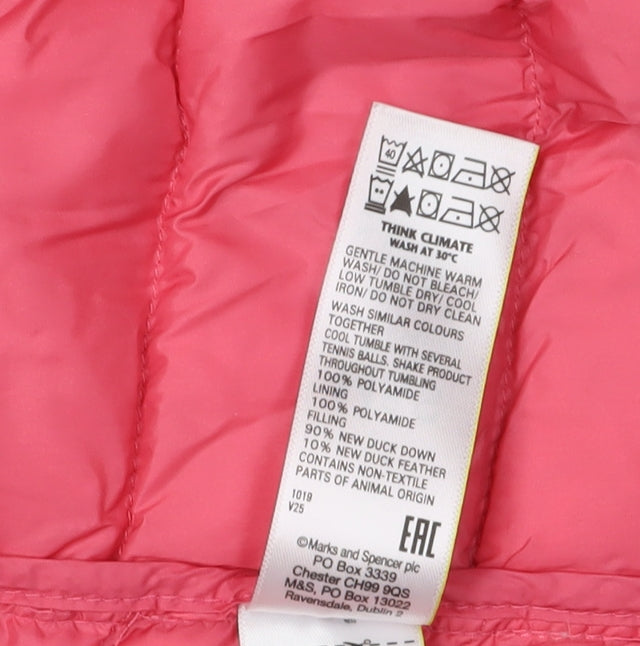 M&S Women's Pink Puffer Waistcoat Size 12