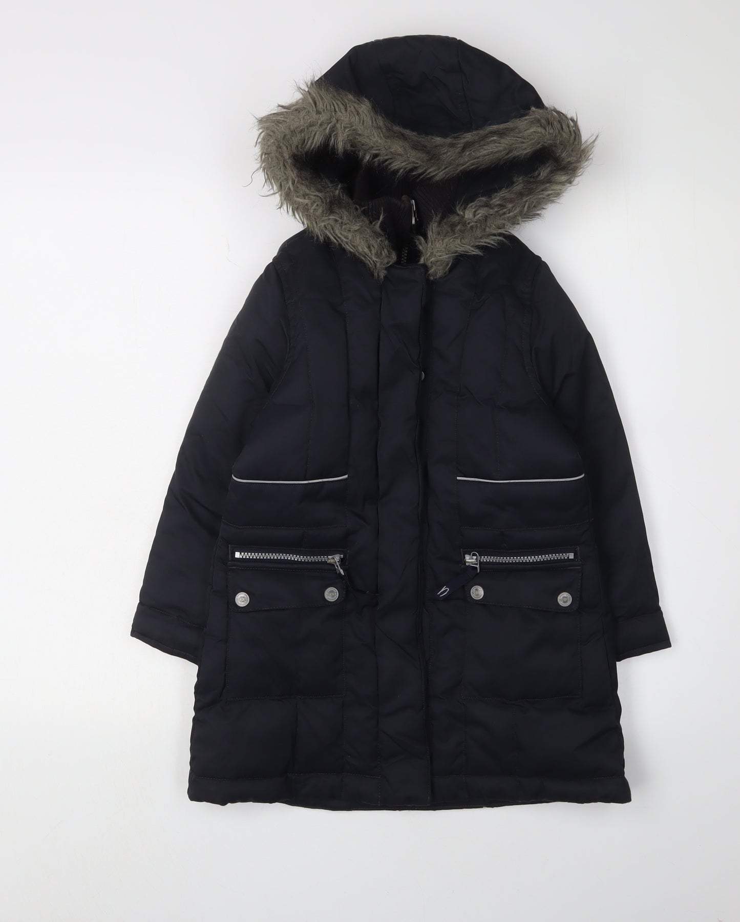 Next Boys Black Parka Coat 5-6 Years