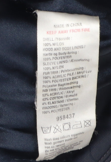 Next Boys Black Parka Coat 5-6 Years