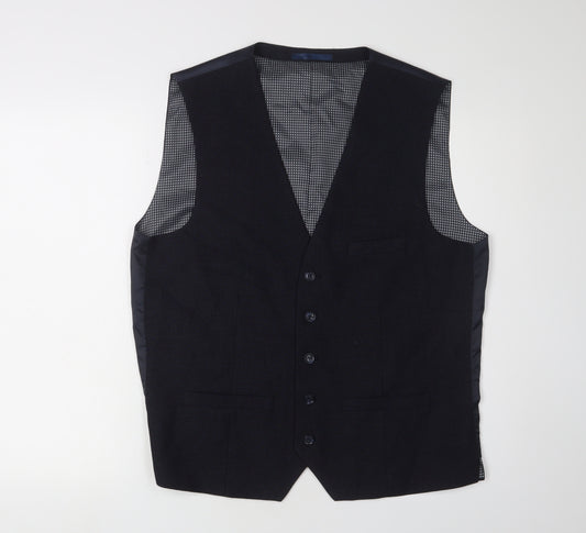 Next Men's Black Suit Waistcoat, Chest 42SP, Regular Fit