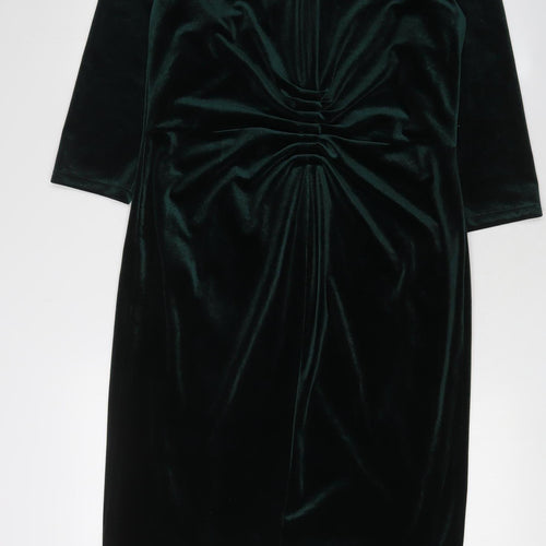 Laura Ashley Women's Green Velvet Sheath Dress Size 10