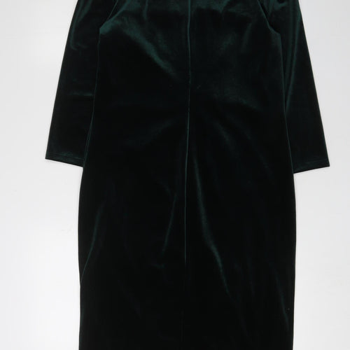 Laura Ashley Women's Green Velvet Sheath Dress Size 10