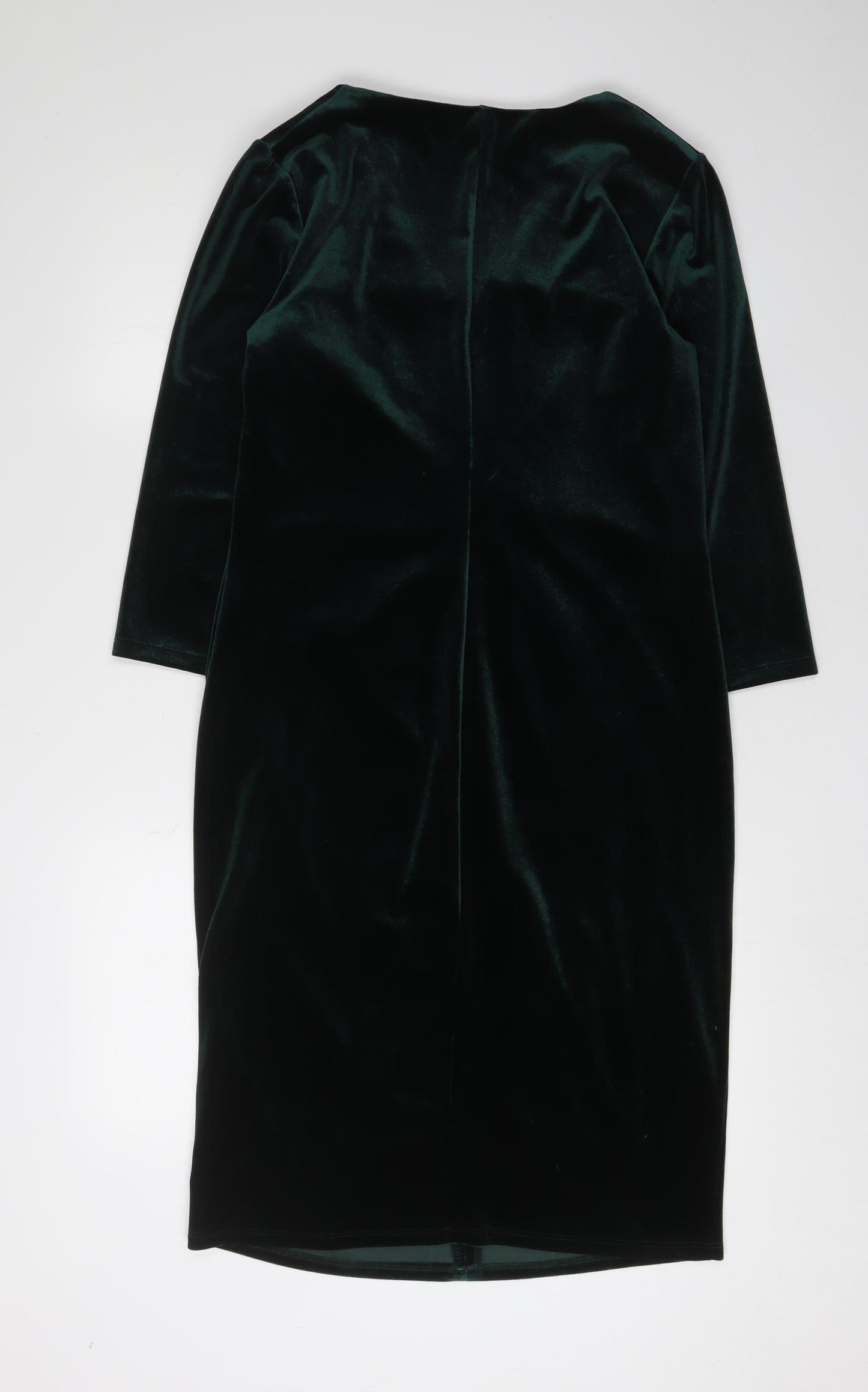 Laura Ashley Women's Green Velvet Sheath Dress Size 10