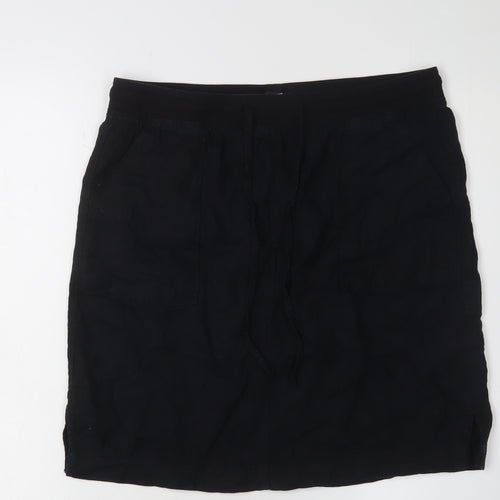 Marks and Spencer Women's Black Linen Skirt, Size 14