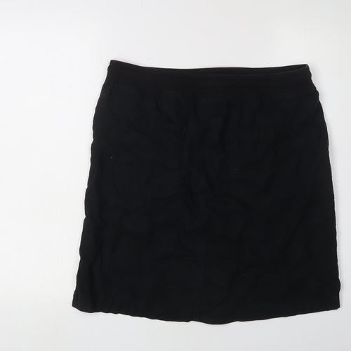 Marks and Spencer Women's Black Linen Skirt, Size 14