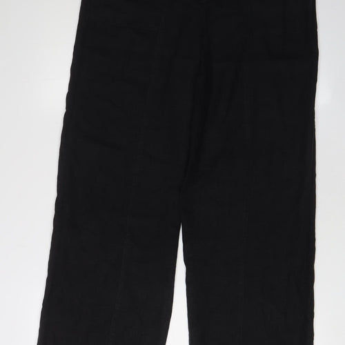 Next Women's Black Cropped Trousers, Size 10, Linen Blend