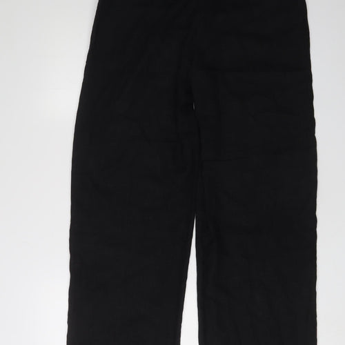 Next Women's Black Cropped Trousers, Size 10, Linen Blend