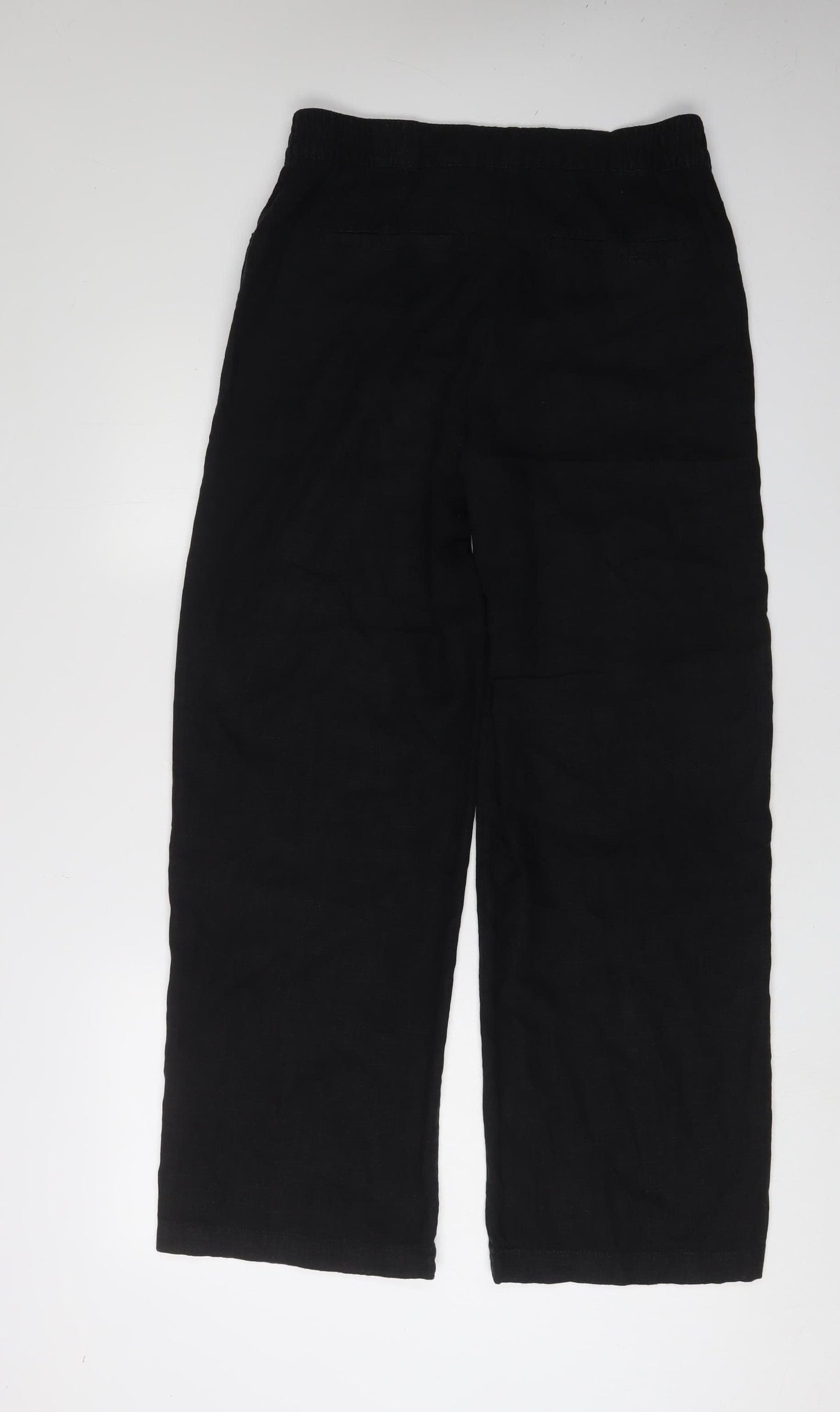 Next Women's Black Cropped Trousers, Size 10, Linen Blend