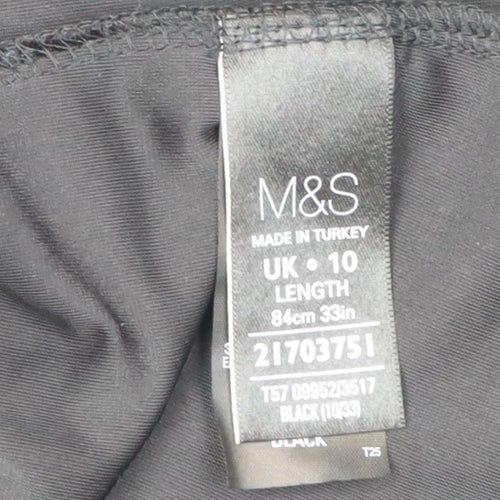 Marks and Spencer Black A-Line Velvet Midi Skirt Size 10