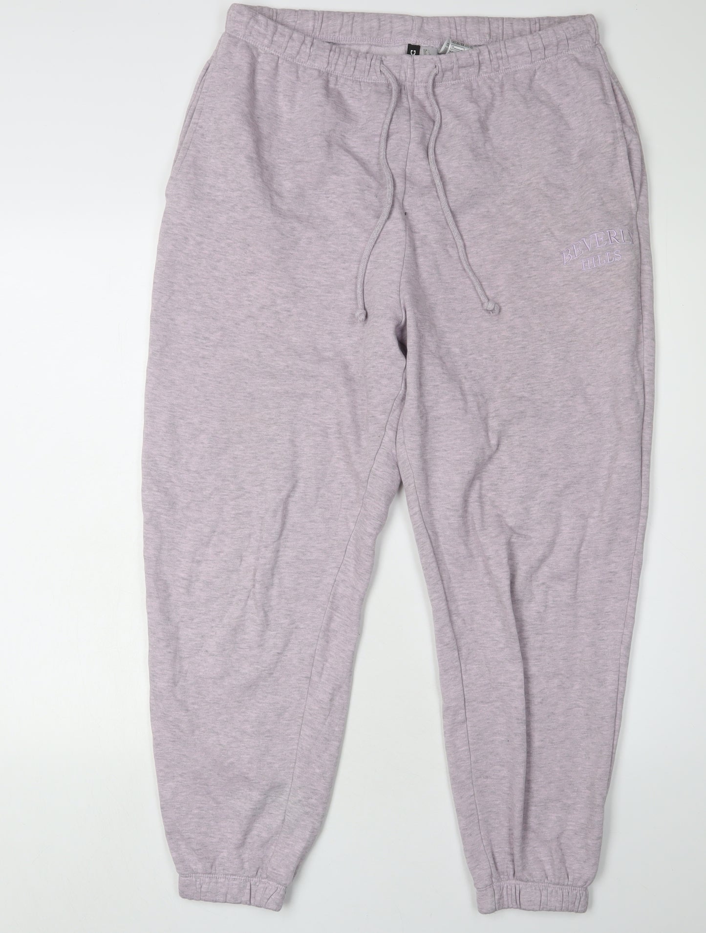 H&M Women’s Purple Joggers, Size L, Casual Comfort