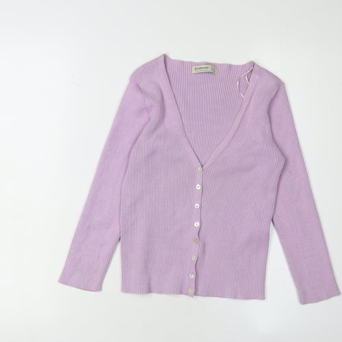 Stradivarius Women's Purple Cardigan S V-Neck