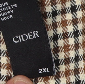 Cider Wide-Leg Brown Check Trousers 2XL Women's