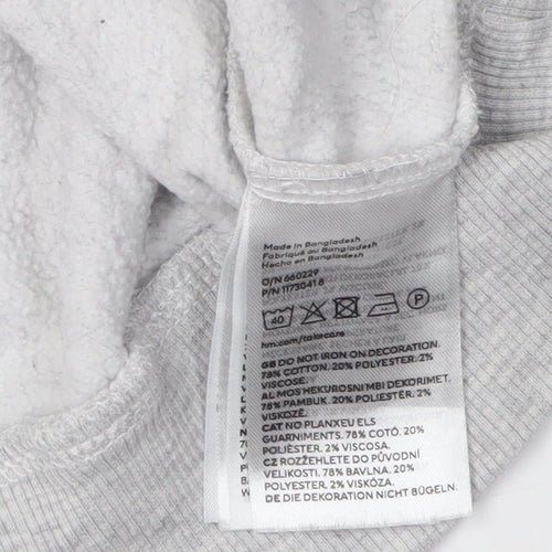 H&M Grey Unisex Hoodie, Size 12, Casual Style
