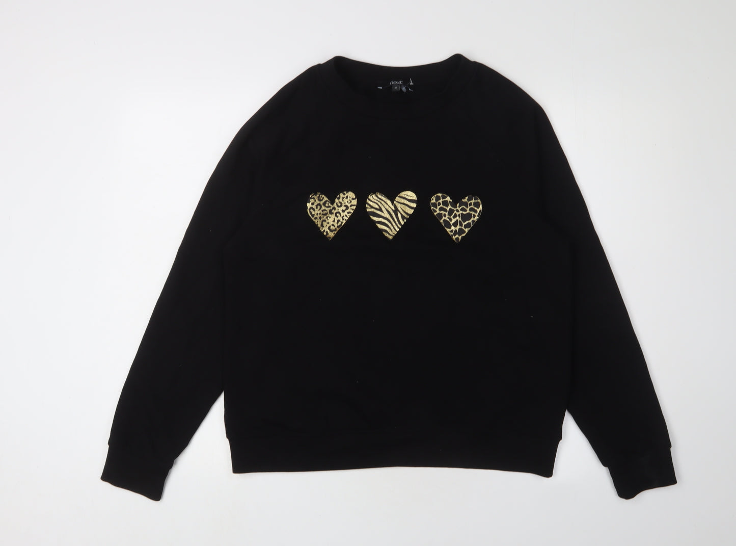 Next Women's Black M Pullover Sweatshirt, Heart Accents