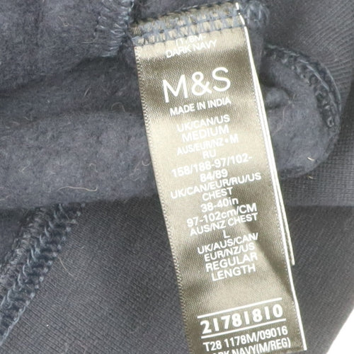 Marks and Spencer Men's Blue M 1/2 Zip Sweatshirt