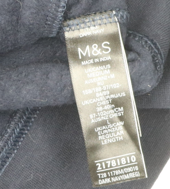 Marks and Spencer Men's Blue M 1/2 Zip Sweatshirt