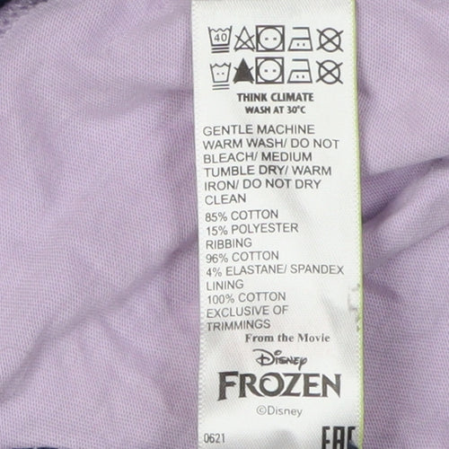 Marks and Spencer Girls Frozen Hoodie 8-9 Years Blue Full Zip