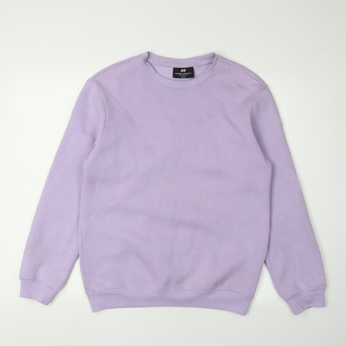 H&M Unisex Purple Relaxed Pullover Sweatshirt XS