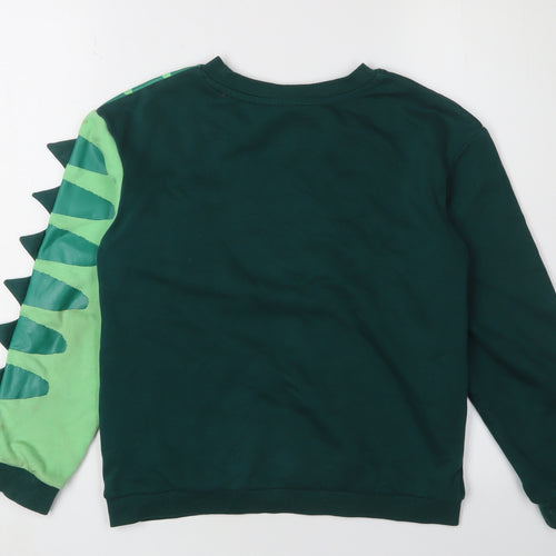 H&M Boys Green Dinosaur Crew Neck Sweatshirt 10-11Y