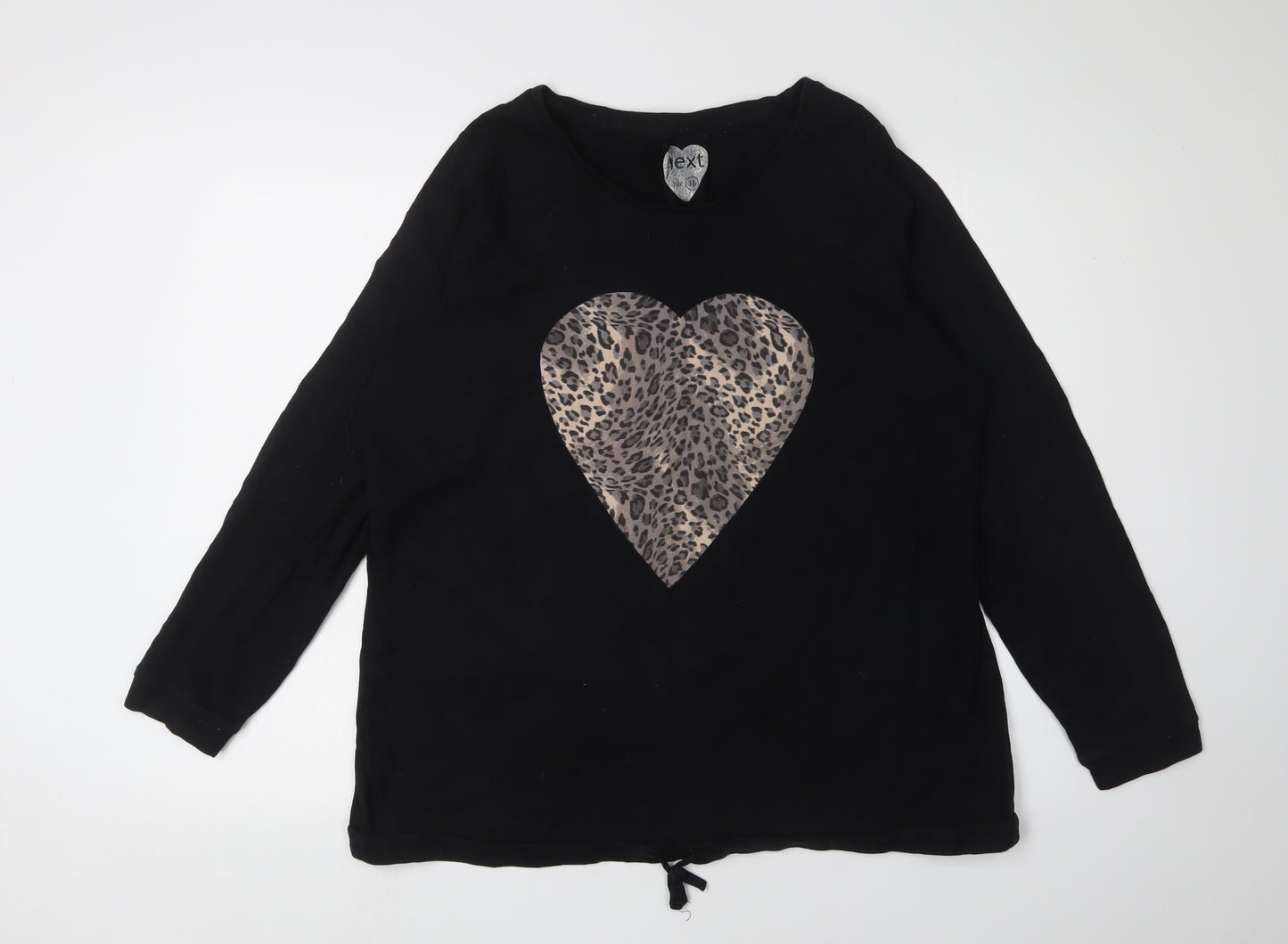 Next Women's Black Animal Print Sweatshirt UK 16