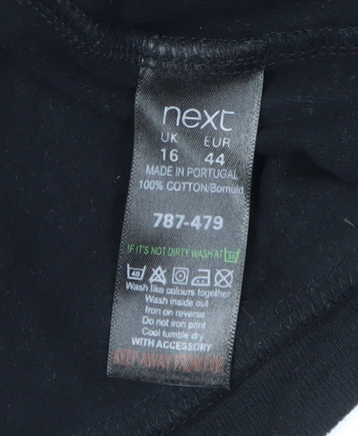 Next Women's Black Animal Print Sweatshirt UK 16