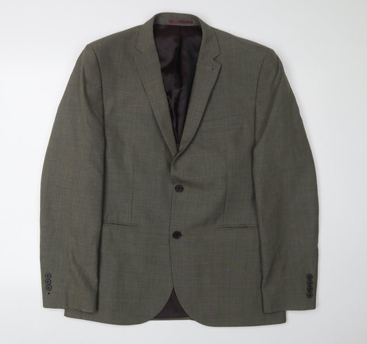 Next Men's Green Blazer, Size 42R, Wool Blend