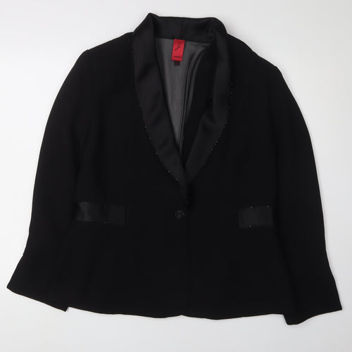 J Studio Women's Black Blazer Shawl Lapel Size 14