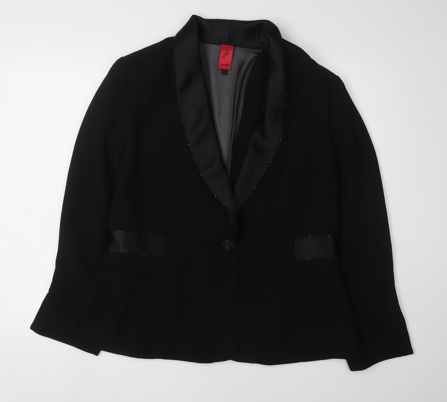 J Studio Women's Black Blazer Shawl Lapel Size 14