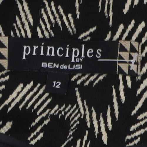 Principles Women’s Black Geometric Blazer Size 12