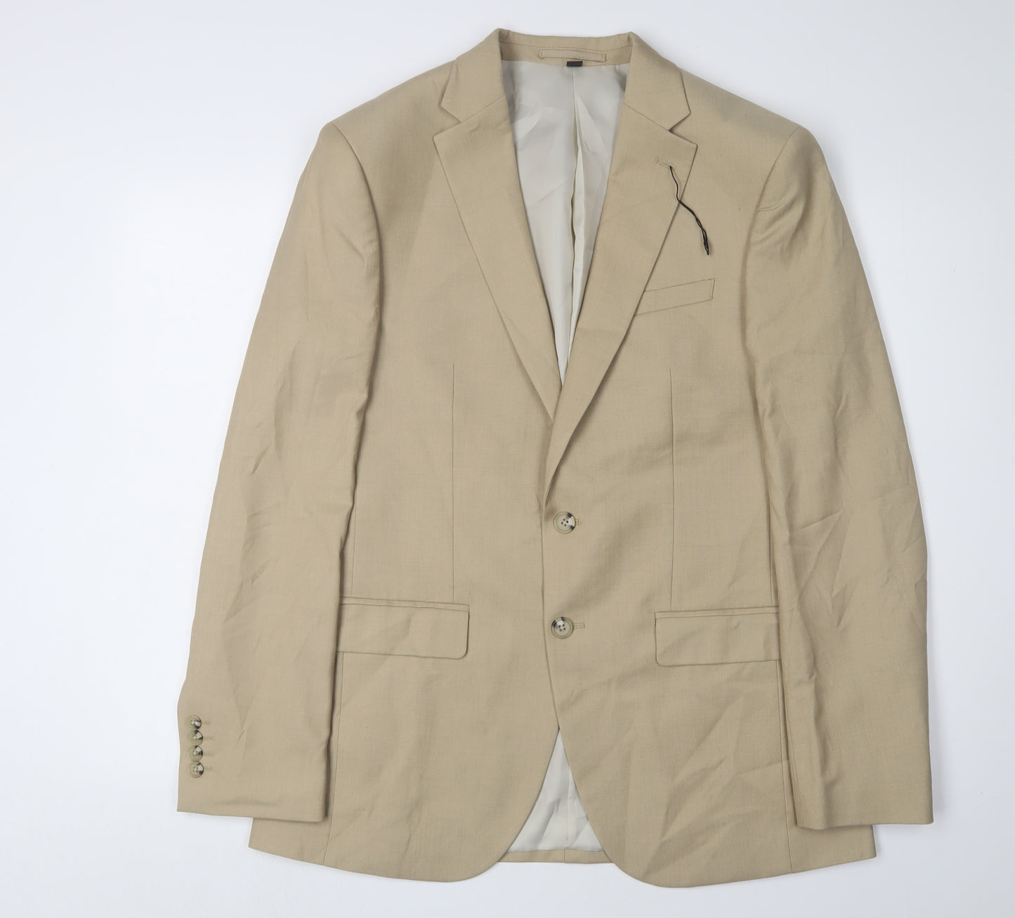Marks and Spencer Men's Beige Regular Fit Blazer 40R