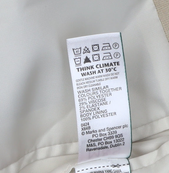 Marks and Spencer Men's Beige Regular Fit Blazer 40R