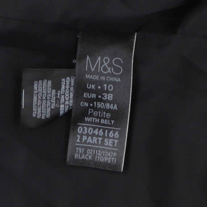 Marks and Spencer Women's Black Winter Overcoat Size 10