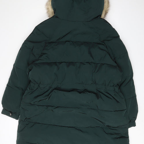 Marks and Spencer Women's Green Puffer Coat, Size 20