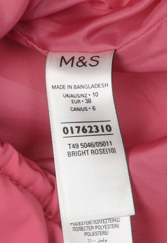 Marks and Spencer Pink Women’s Puffer Waistcoat Size 10