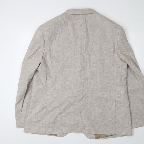 Marks and Spencer Men's Beige Check Blazer 48R Spring